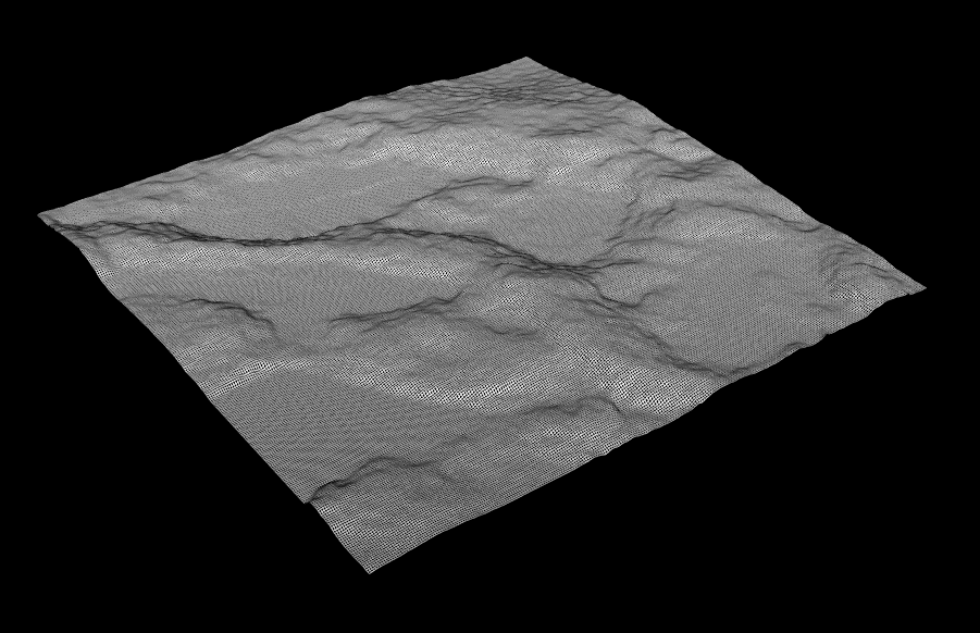 The example data dtm in 3D